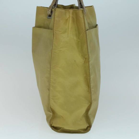 PRADA Tote Bag Nylon Leather Khaki Auth bs8917 - Picture 4 of 16